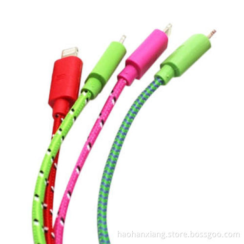 Fashionable Color Round Fabric USB Cable for iPhone 5/5S